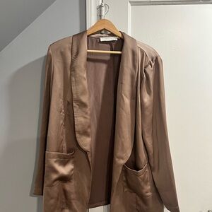 Astr Satin Brown Blazer